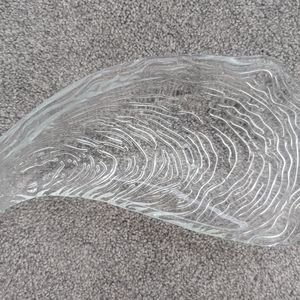 Oyster Shell Shape Clear Heavy Glass Bowl